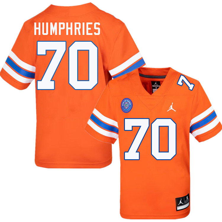 D.J. Humphries Florida Jersey,Florida Gators #70 D.J. Humphries Jersey Youth Uniforms-Retro Orange